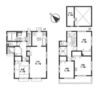 神奈川県横浜市青葉区藤が丘2【一戸建】の間取り
