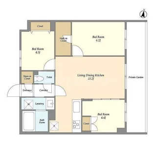 メゾンドオンディーヌ【2階】の間取り