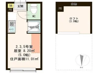 ハーモニーテラス沼袋【1階】の間取り