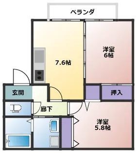 ビューコート寺家【1階】の間取り