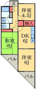 ヴューラーみつわ台D【1階】の間取り