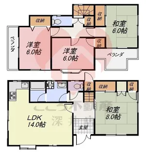 大阪府羽曳野市西浦【一戸建】の間取り