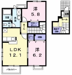 福島県須賀川市和田道【アパート】の間取り