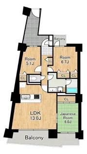 ベイシティ大阪センタープラザ【17階】の間取り