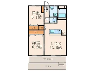 福岡県北九州市若松区高須東1【マンション】の間取り