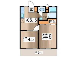 ビューハイムA【1階】の間取り