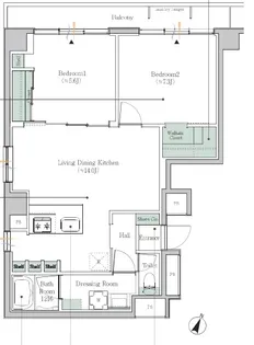 brookside suitengu-mae【2階】の間取り