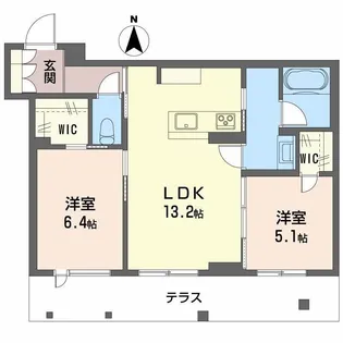 リヴィエール富沢【1階】の間取り