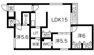 ブランシャール菊水【4階】の間取り