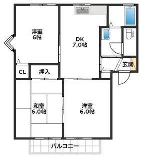 グランデージュ渡辺【2階】の間取り
