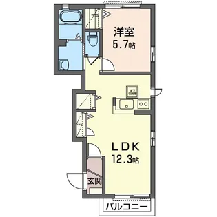 フルール・シャトー【1階】の間取り