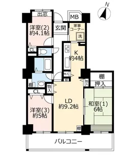 URハーモネスタワー松原【28階】の間取り