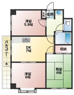 第5むさしマンション【2階】の間取り