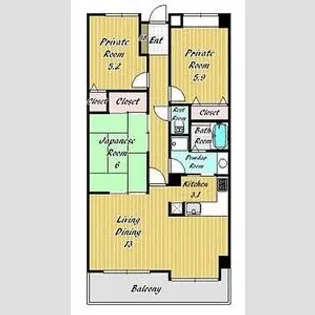 ルナガーデン【2階】の間取り
