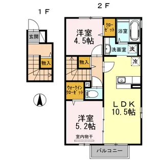 さくらHILL C棟 大和【2階】の間取り