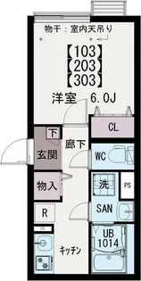 イクシオ中村【3階】の間取り