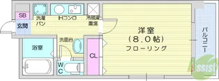 ヱビスヤパークサイド【9階】の間取り