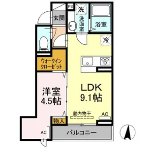 アンジュール多摩川【2階】の間取り