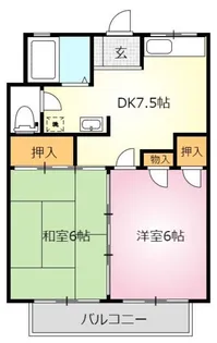 小野ハイツ5号棟【2階】の間取り