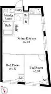 アクロスアベニュー南長崎【2階】の間取り