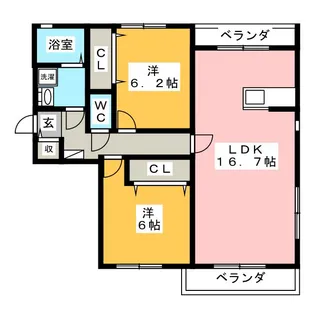 アムール【2階】の間取り