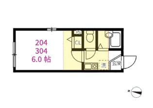 シャンテ新小岩【3階】の間取り