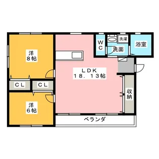 ドリームタウン白羽【2階】の間取り