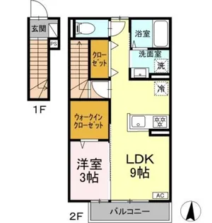 メゾンソレイユ中島西【2階】の間取り