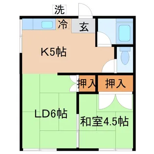 【初期費用5万円】大田郷ハイツ【2階】の間取り
