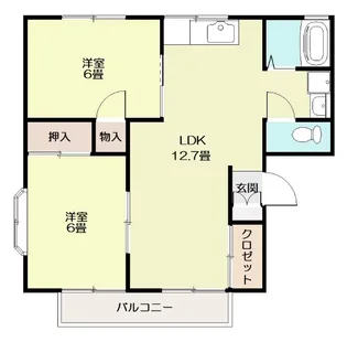ドミールKA棟(小名浜君ヶ塚町)【1階】の間取り