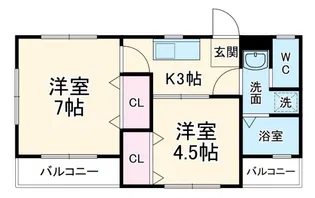 エディオン北野【2階】の間取り