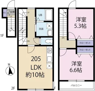 エスパーダ池尻【2階】の間取り