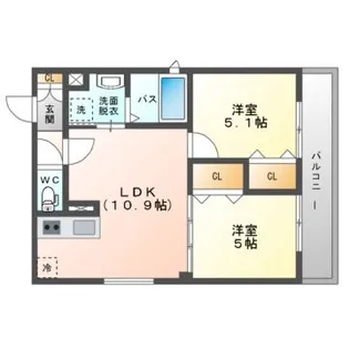 クリエオーレ打越町【3階】の間取り