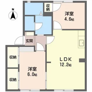 やまいちコーポ第2B【1階】の間取り