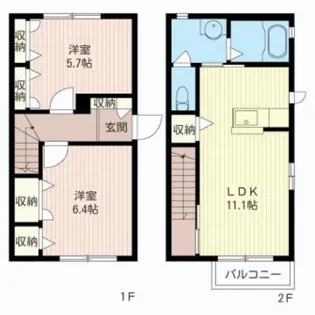 ヴィラージュK棟の間取り