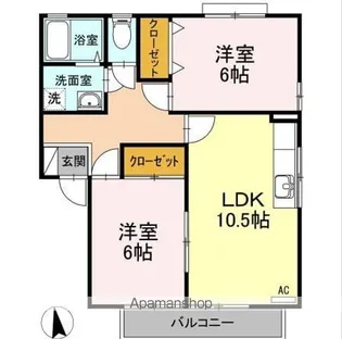 コスモタウンE【2階】の間取り