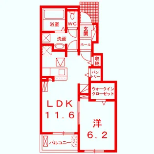 つゆくさハイツ【1階】の間取り