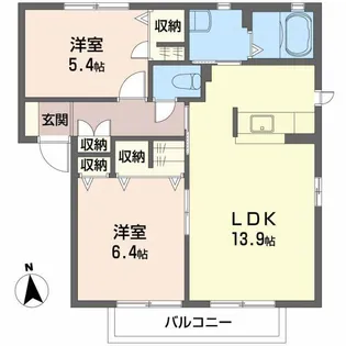 ラウンド・ヒルズII【2階】の間取り