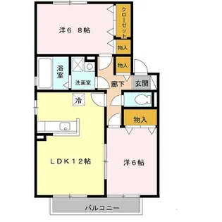 ファミール田井城C棟【2階】の間取り