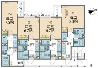カインドネス橋本East【1階】の間取り