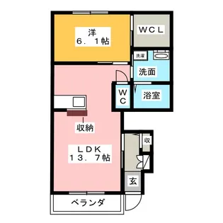 サニーコート稲西【1階】の間取り