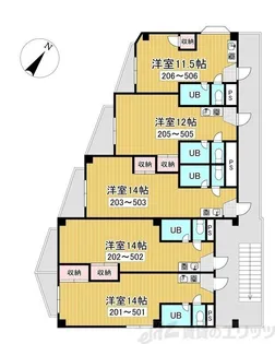 ハイツ上新小松【4階】の間取り