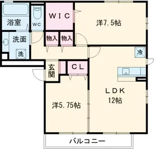 グランパティオB【3階】の間取り