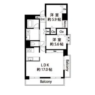 メイト扇【8階】の間取り