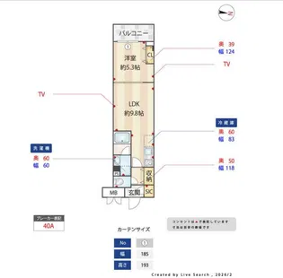 プライムガーデン若木【4階】の間取り