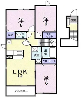 メゾン・ドゥー【2階】の間取り