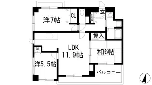 プリ・メゾン石橋【6階】の間取り