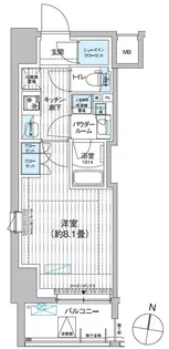 プレミアムフラットひばりヶ丘駅前【7階】の間取り