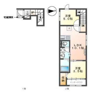 エビスヤ(EBISUYA) 壱番館【2階】の間取り