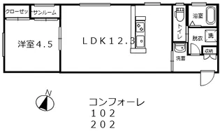 コンフォーレ【1階】の間取り